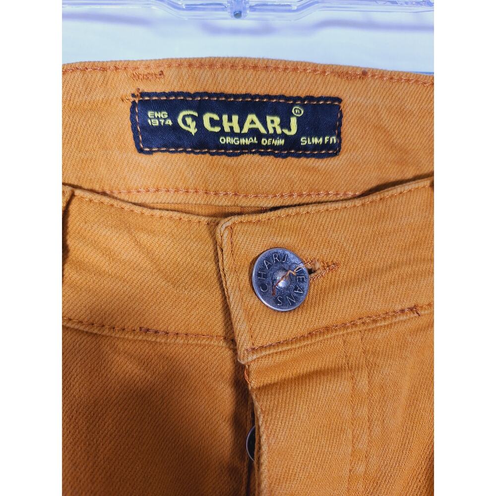 The Charj Women's Cotton Yellow Denim Pants Size 10/11 - Picture 5 of 5